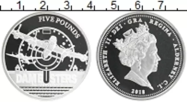 Монета 5 фунтов Олдерни 2018 года Серебро Елизавета II