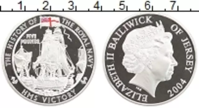 Монета 5 фунтов Острова Джерси 2004 года Серебро Елизавета II