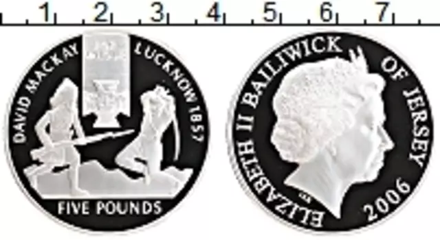 Монета 5 фунтов Острова Джерси 2006 года Серебро Елизавета II