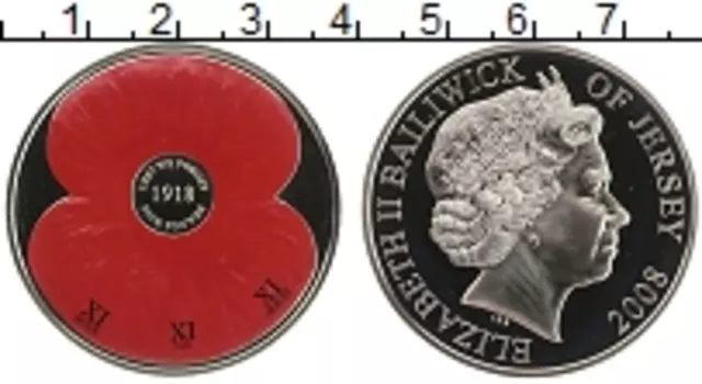 Монета 5 фунтов Острова Джерси 2008 года Медно-никель Цветная