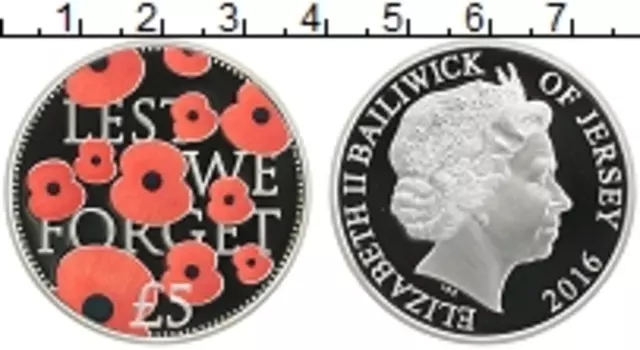 Монета 5 фунтов Острова Джерси 2016 года Серебро Елизавета II