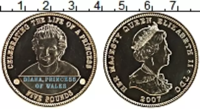 Монета 5 фунтов Тристан-да-Куньи 2007 года Медно-никель Елизавета II