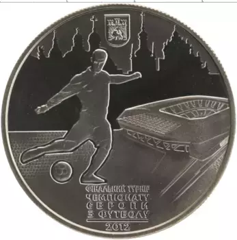 Монета 5 гривен Украины 2011 года Медно-никель Чемпионат Европы по футболу в Украине и Польше 2012 г