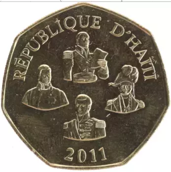 Монета 5 гурдес Гаити 2011 года Латунь