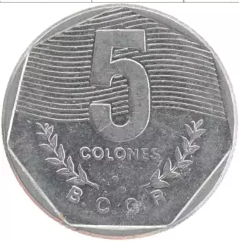 Монета 5 колон Коста-Рики 1985 года Медно-никель