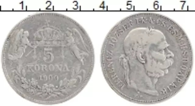 Монета 5 корон Венгрии 1900 года Серебро Франц Иосиф I