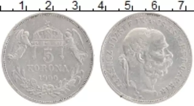 Монета 5 корон Венгрии 1900 года Серебро Франц Иосиф I
