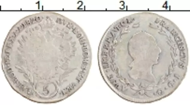 Монета 5 крейцеров Австрии 1820 года Серебро Франциск I