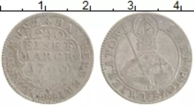 Монета 5 крейцеров Бамберга 1700 года Серебро