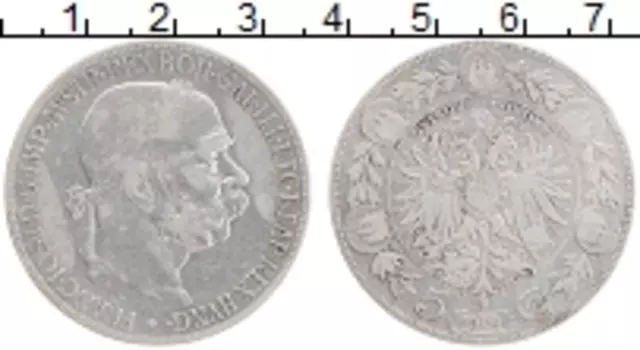 Монета 5 крон Австрии 1900 года Серебро Франц Иосиф I