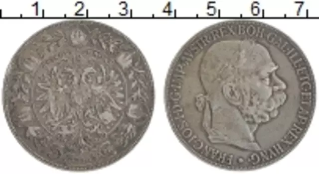Монета 5 крон Австрии 1900 года Серебро Франц-Иосиф I