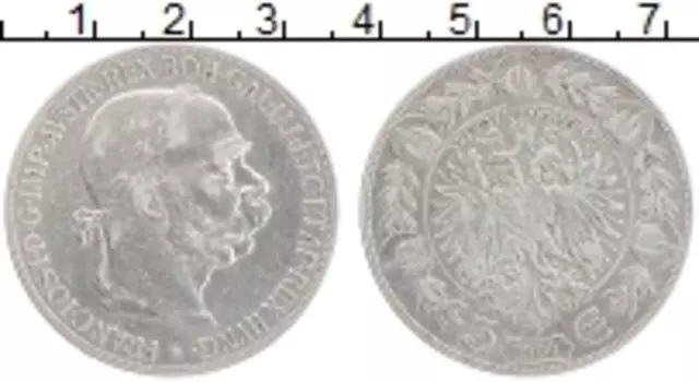 Монета 5 крон Австрии 1900 года Серебро Франс Иосиф I