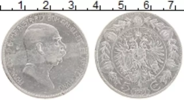 Монета 5 крон Австрии 1909 года Серебро Франц Иосиф I