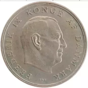 Монета 5 крон Дании 1960 года Медно-никель Фредерик IX