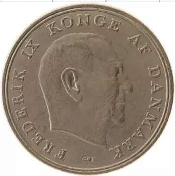 Монета 5 крон Дании 1961 года Медно-никель Фредерик IX