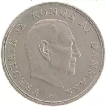 Монета 5 крон Дании 1961 года Медно-никель Фредерик IX