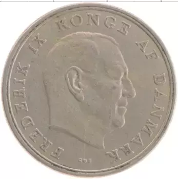 Монета 5 крон Дании 1961 года Медно-никель Фредерик IX
