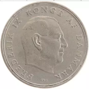 Монета 5 крон Дании 1961 года Медно-никель Фредерик IX