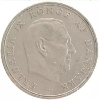 Монета 5 крон Дании 1961 года Медно-никель Фредерик IX