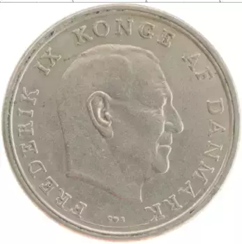 Монета 5 крон Дании 1963 года Медно-никель Фредерик IX