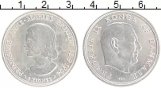 Монета 5 крон Дании 1964 года Серебро Фредерик IX