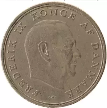 Монета 5 крон Дании 1965 года Медно-никель Фредерик IX
