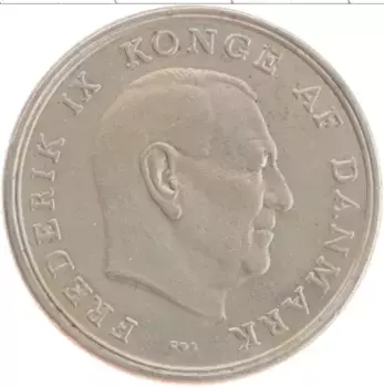 Монета 5 крон Дании 1966 года Медно-никель Фредерик IX