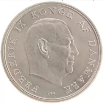 Монета 5 крон Дании 1967 года Медно-никель Фредерик IX