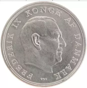 Монета 5 крон Дании 1971 года Медно-никель Фредерик IX