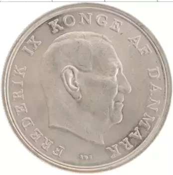Монета 5 крон Дании 1972 года Медно-никель Фредерик IX