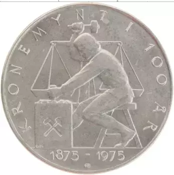 Монета 5 крон Норвегии 1975 года Медно-никель 100 лет кроне