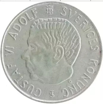 Монета 5 крон Швеции 1955 года Серебро Густав VI Адольф