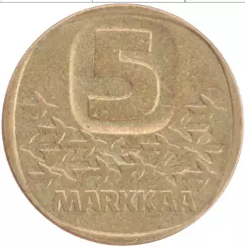 Монета 5 марок Финляндии 1979 года Бронза