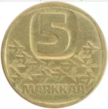 Монета 5 марок Финляндии 1982 года Бронза