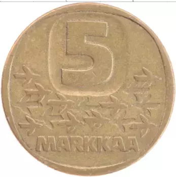 Монета 5 марок Финляндии 1983 года Бронза