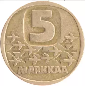 Монета 5 марок Финляндии 1983 года Бронза Ледокол