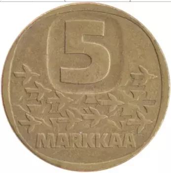 Монета 5 марок Финляндии 1984 года Бронза