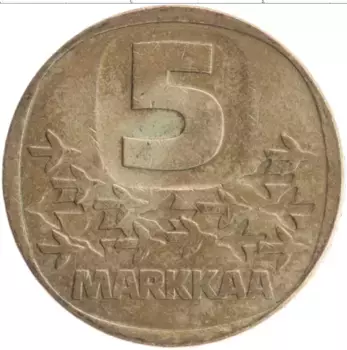 Монета 5 марок Финляндии 1984 года Бронза