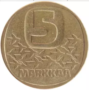 Монета 5 марок Финляндии 1985 года Бронза