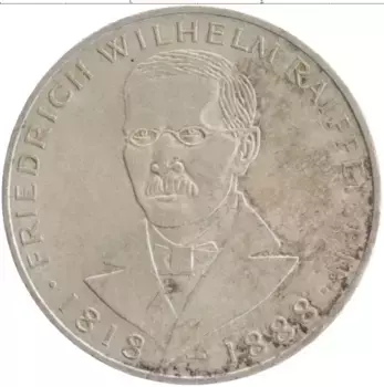 Монета 5 марок ФРГ 1968 года Серебро J