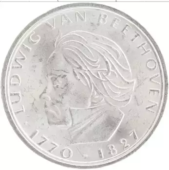 Монета 5 марок ФРГ 1970 года Серебро F