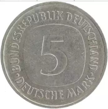 Монета 5 марок ФРГ 1975 года Медно-никель G