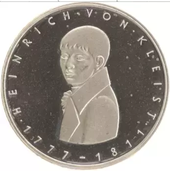 Монета 5 марок ФРГ 1977 года Серебро 200 лет со дня рождения Генриха фон Клейста
