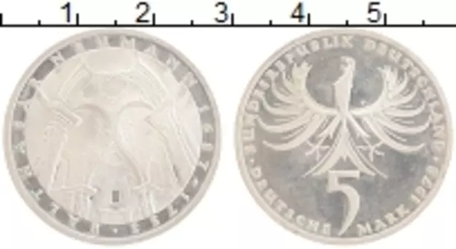 Монета 5 марок ФРГ 1978 года Серебро F