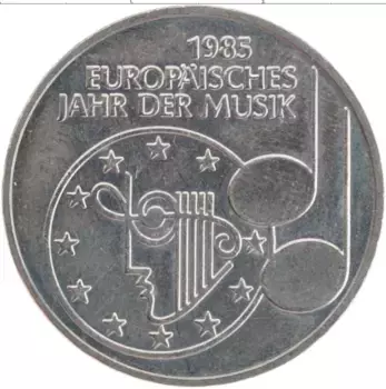 Монета 5 марок ФРГ 1985 года Медно-никель Год музыки в Европе, F