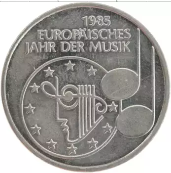 Монета 5 марок ФРГ 1985 года Медно-никель Год музыки в Европе, F
