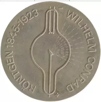 Монета 5 марок ГДР 1970 года Медно-никель 125 лет со дня рождения Конрада Рентгена