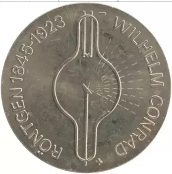 Монета 5 марок ГДР 1970 года Медно-никель 125 лет со дня рождения Конрада Рентгена