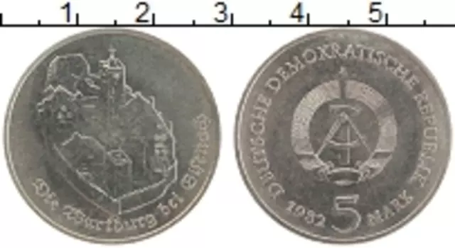 Монета 5 марок ГДР 1982 года Медно-никель Вартбург