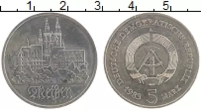 Монета 5 марок ГДР 1983 года Медно-никель А